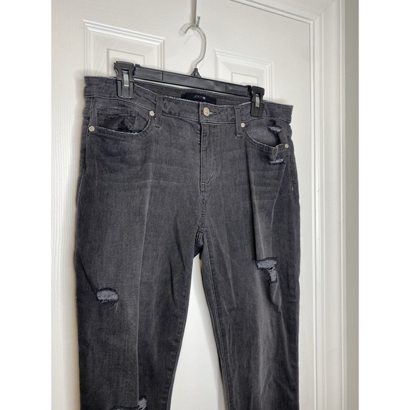 Joes Jeans Women's Denim Distressed Skinny Jeans Raw Hem Black Grey‎ 32 - Picture 2 of 7